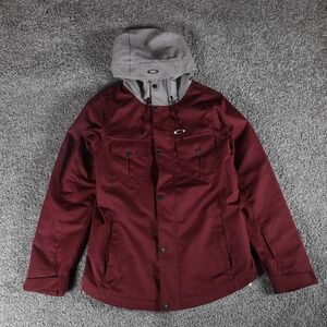 Oakley XS Snowboard‎ Jacket Burgundy FN Dry 10K BioZone Hooded Ski Coat